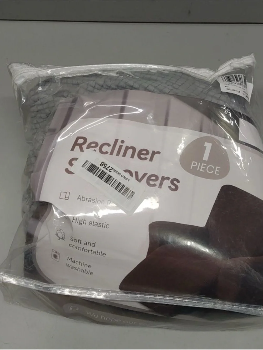 Silver recliner cover NEW